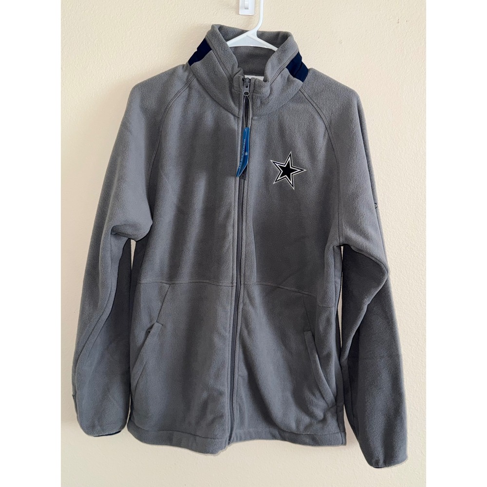 Columbia Dallas Cowboys NFL Mens Grey Full Zip Fleece Jacket Medium Regular Fit